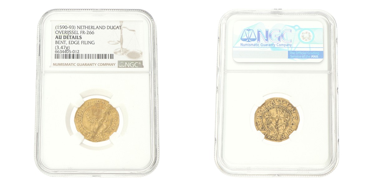 Gouden dukaat - Hongaars type. Overijssel. Z.j. (1590 - 93). AU details.