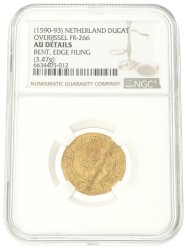 Gouden dukaat - Hongaars type. Overijssel. Z.j. (1590 - 93). AU details.