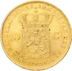 10 Gulden. Willem I. 1825 B. Prachtig.