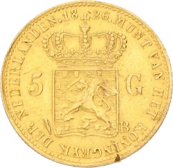 5 Gulden. Willem I. 1826 B. Zeer Fraai +.