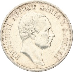 No reserve - German states. Saxony. Friedrich August. 3 Mark. 1910 E.