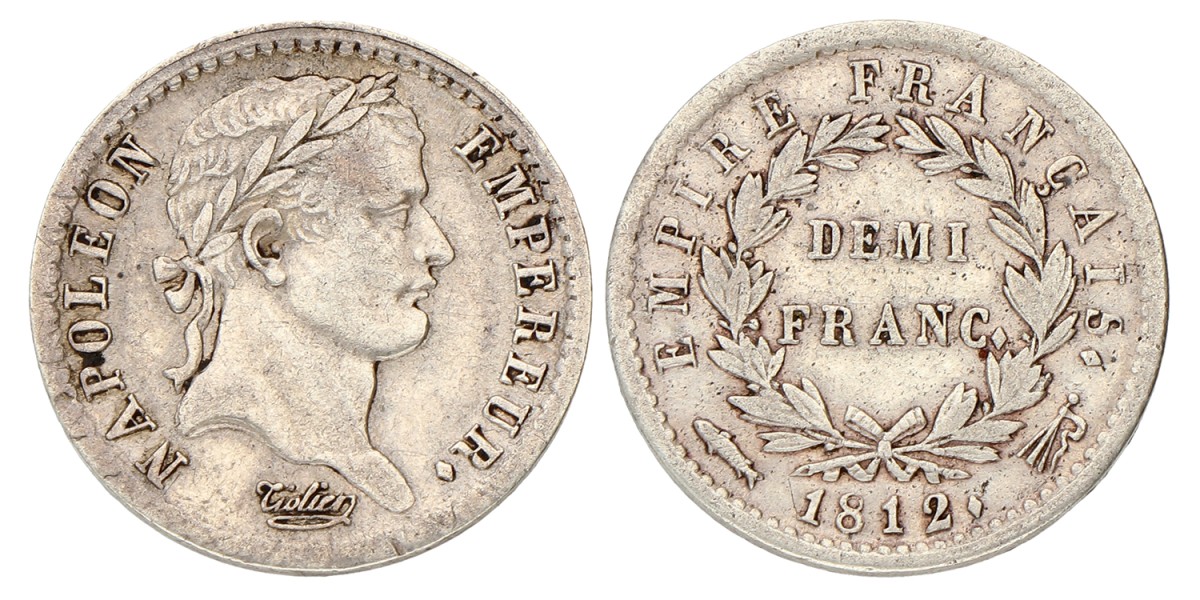 ½ Franc. Napoleon. 1812. Prachtig -.