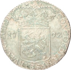 No reserve - Zilveren dukaat. Zeeland. 1792. Zeer Fraai.