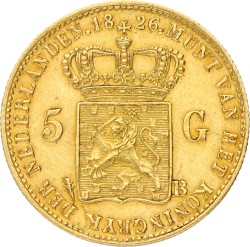 5 Gulden. Willem I. 1826 B (open). Prachtig -.