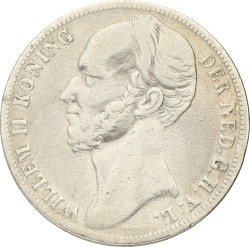 1 Gulden. Willem II. 1843. Zeer Fraai.