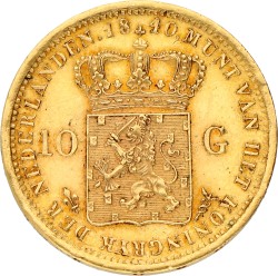 10 Gulden. Willem I. 1840. Zeer Fraai.