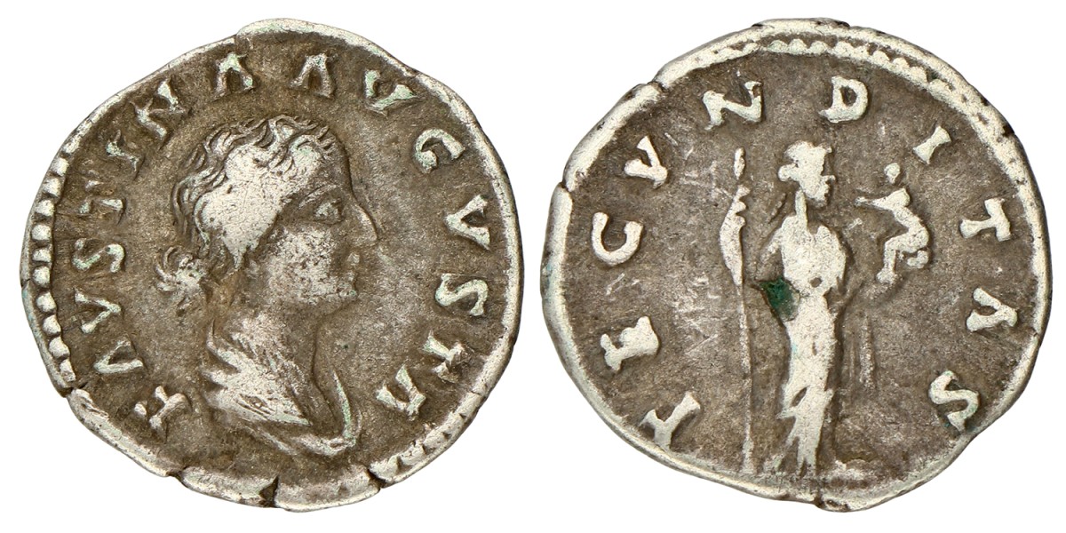 Roman Empire. Faustina Minor. Denarius. ND (176).