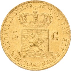 5 Gulden. Willem I. 1826 B. Zeer Fraai.