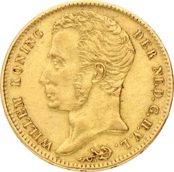 10 Gulden. Willem I. 1825 B. Zeer Fraai / Prachtig.