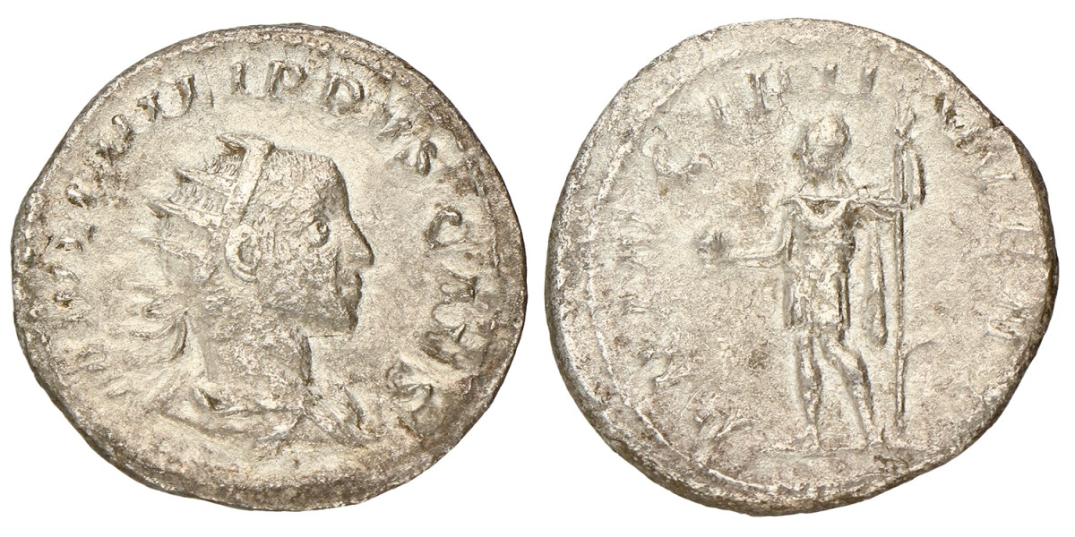 Roman Empire. Philippus II. Denarius. ND (247 - 249 AD).