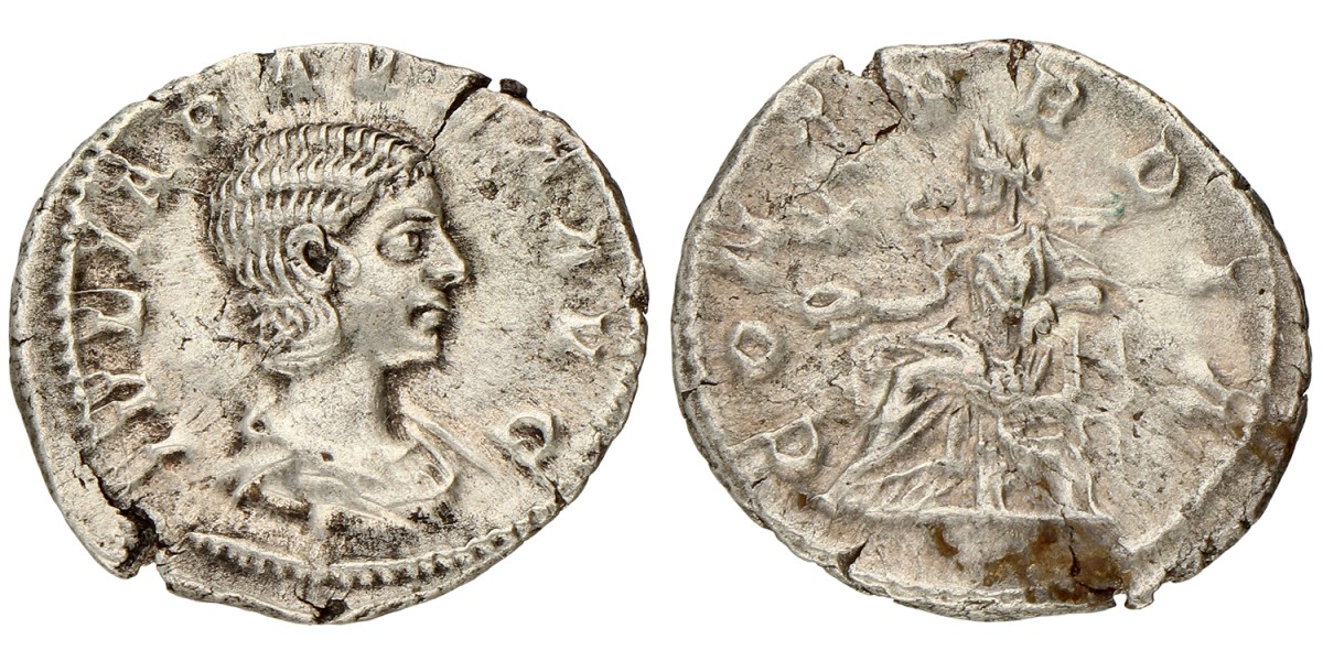 Roman Empire. Aquilia Severa. Denarius. ND (221).