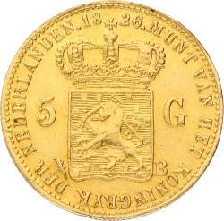 5 Gulden. Willem I. 1826 B. Zeer Fraai / Prachtig.
