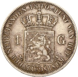 1 Gulden. Willem I. 1840. Zeer Fraai.