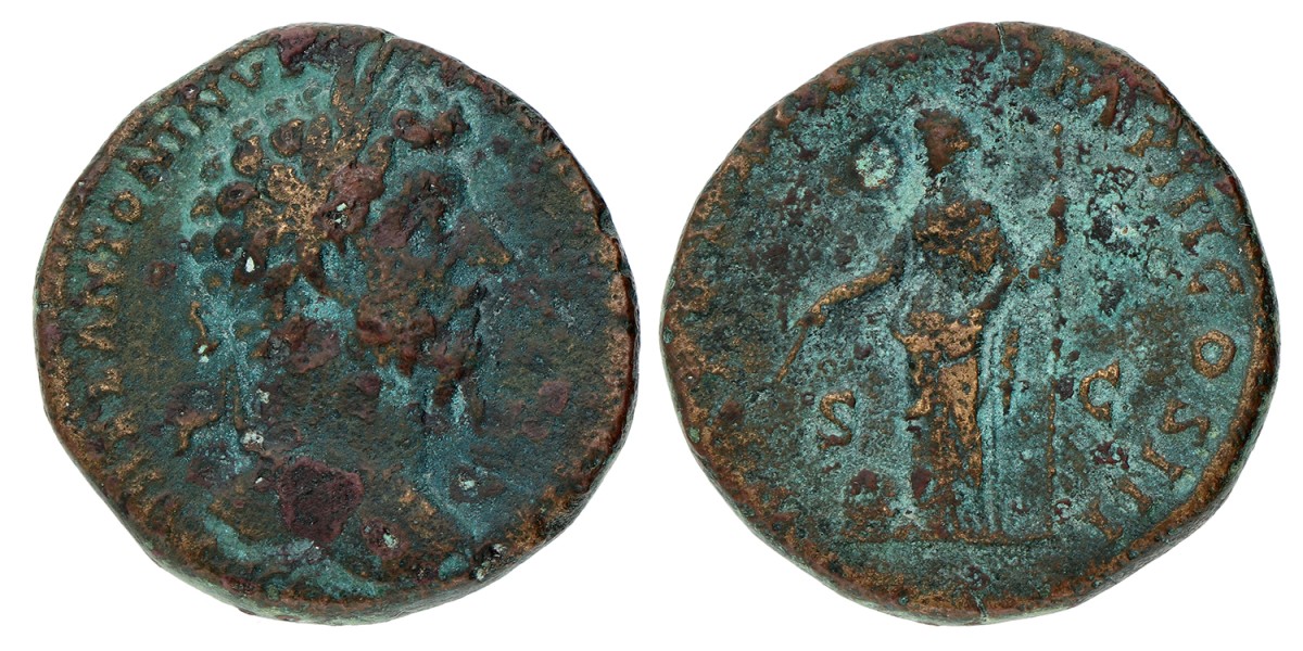 Roman Empire. Marcus Aurelianus. Sestertius. ND (161 - 180).