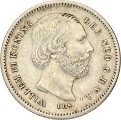 25 Cent. Willem III. 1890 Zonder punt. Zeer Fraai / Prachtig.