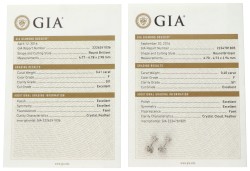 GIA-gecertificeerde 18K witgouden diamanten oorstekers van 0.41 en 0.40 ct.