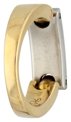 Pequignet 18K geelgouden / stalen ring met flexibele stalen brug en diamant.