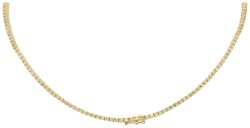 14K Geelgouden rivière collier bezet met ca. 4.90 ct. diamant.