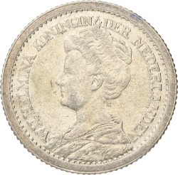 ½ Gulden. Wilhelmina. 1910. UNC.