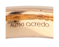 Acredo 18K roségouden demi-alliance ring bezet met ca. 0.45 ct. diamant.