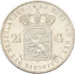 2½ Gulden. Willem III. 1850. Prachtig -.