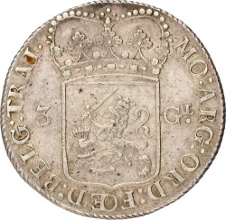 3 Gulden. Utrecht. 1794. Zeer Fraai.