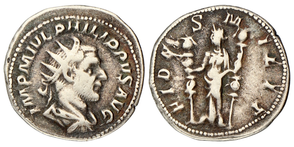 Roman Empire. Philippus I Arabs. Denarius. ND (244 - 249).