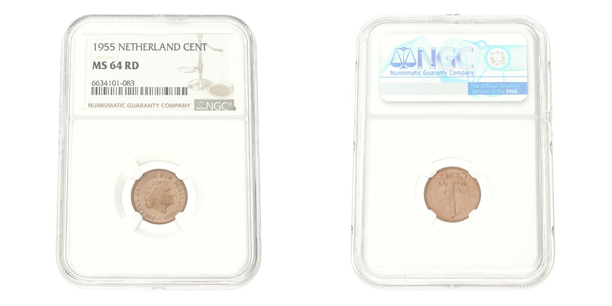 1 Cent. Juliana. 1955. MS 64 RD.