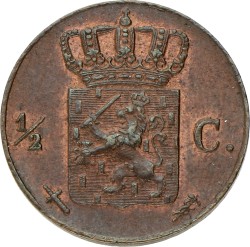 ½ Cent. Willem III. 1867. UNC.