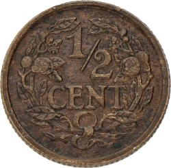 ½ Cent. Wilhelmina. 1921/22. Prachtig +.