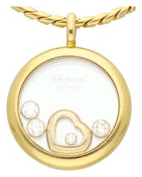 Chopard 18K geelgouden 'Happy Diamond' hanger aan collier.