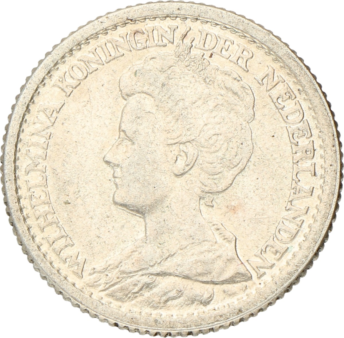 25 Cent. Wilhelmina. 1919. UNC -.