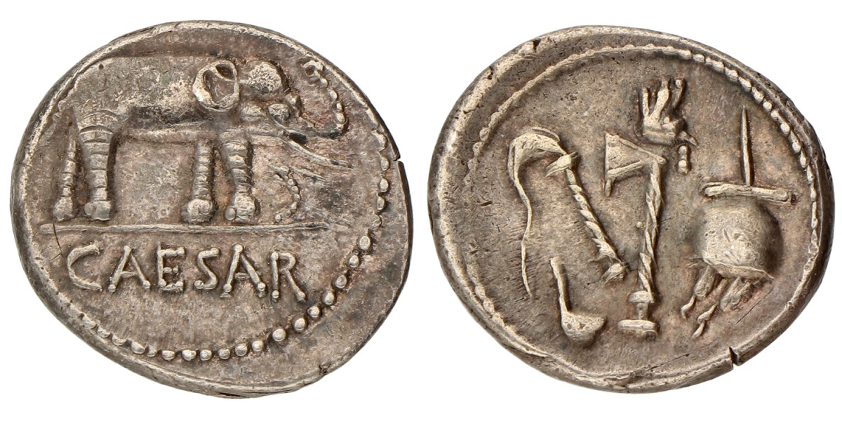 Roman Republic. Julius Caesar. Denarius. ND (49 BC).