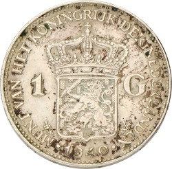 1 Gulden. Wilhelmina in London. 1940. Zeer Fraai.