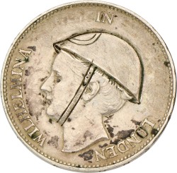 1 Gulden. Wilhelmina in London. 1940. Zeer Fraai.