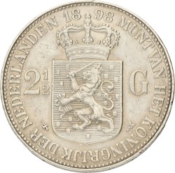 2½ Gulden. Wilhelmina. 1898. Zeer Fraai / Prachtig.