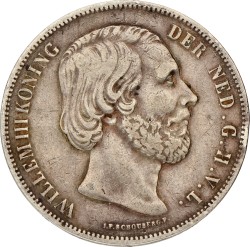 2½ Gulden. Willem III. 1856. Zeer Fraai.