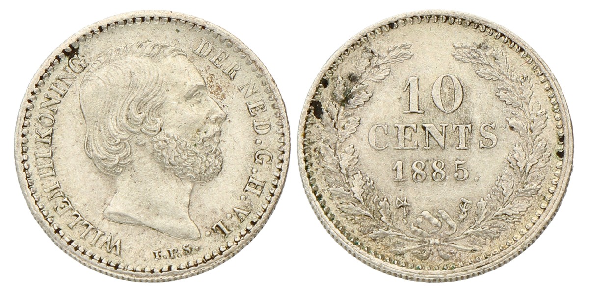 10 Cent. Willem III. 1885. Prachtig.