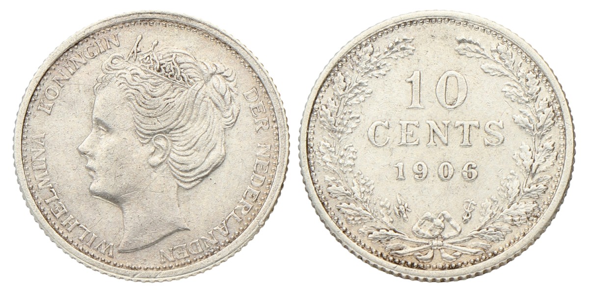 10 Cent. Wilhelmina. 1906. Prachtig +.