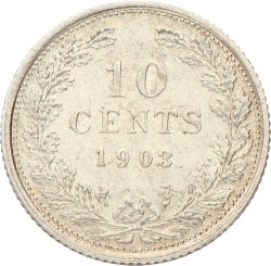 10 Cent. Wilhelmina. 1903. UNC.