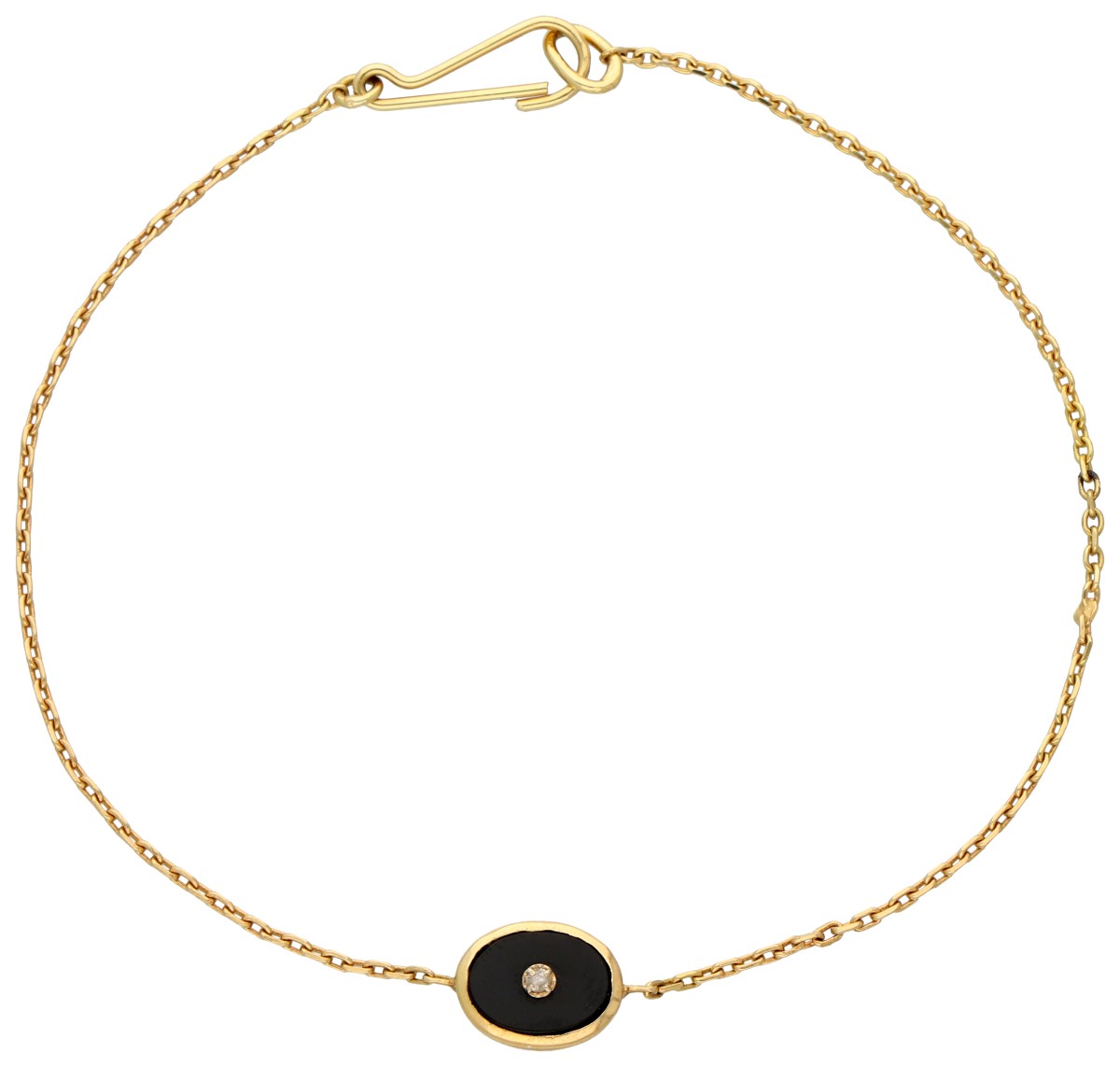 Franse 18K geelgouden armband met onyx.