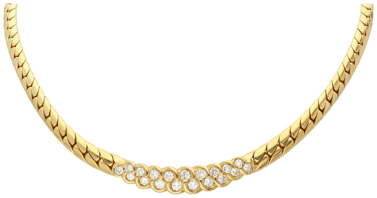 Parure Patek Philippe 18K geelgouden collier bezet met ca. 2.30 ct. diamant.