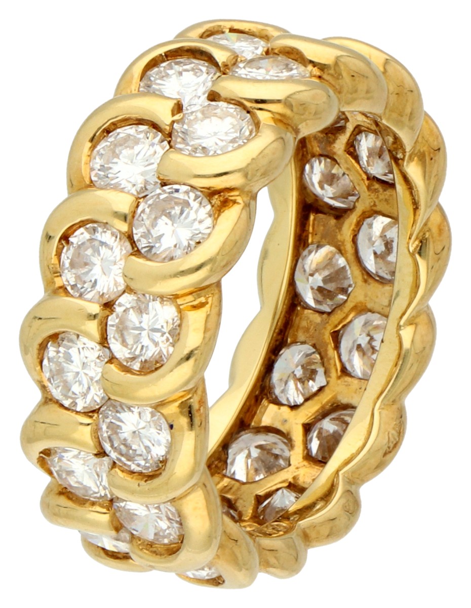 Parure Patek Philippe 18K geelgouden alliance ring bezet met ca. 3.30 ct. diamant.