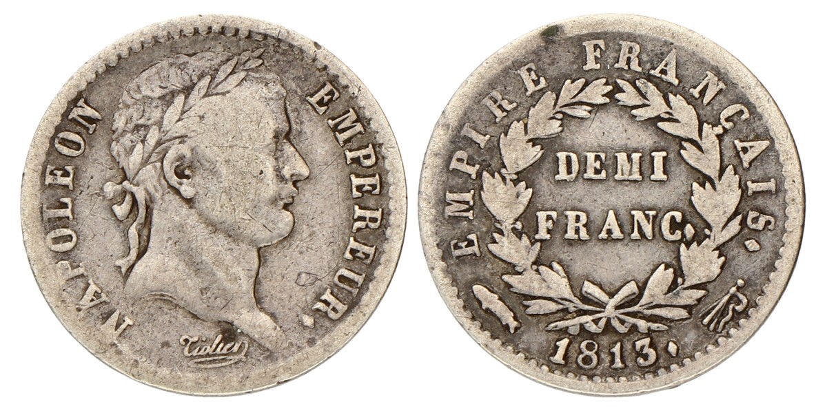 ½ Franc. Napoleon. 1813. Fraai / Zeer Fraai.