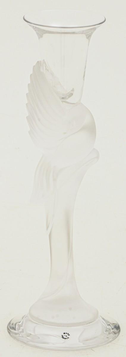 Een kristallen Igor Carl Fabergé kaarsenhouder - Snow Dove. Frankrijk, 20e eeuw.