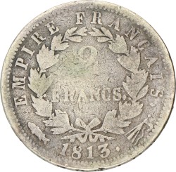 2 Francs. Napoleon. 1813. Fraai.