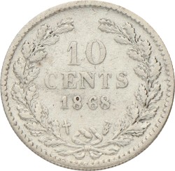 10 Cent. Willem III. 1868. Fraai.