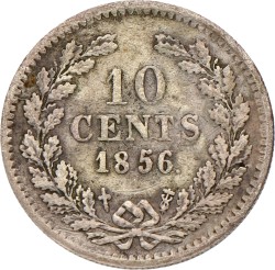 10 Cent. Willem III. 1856. Zeer Fraai.