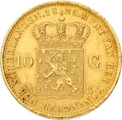 10 Gulden. Willem I. 1825 B. Prachtig -.