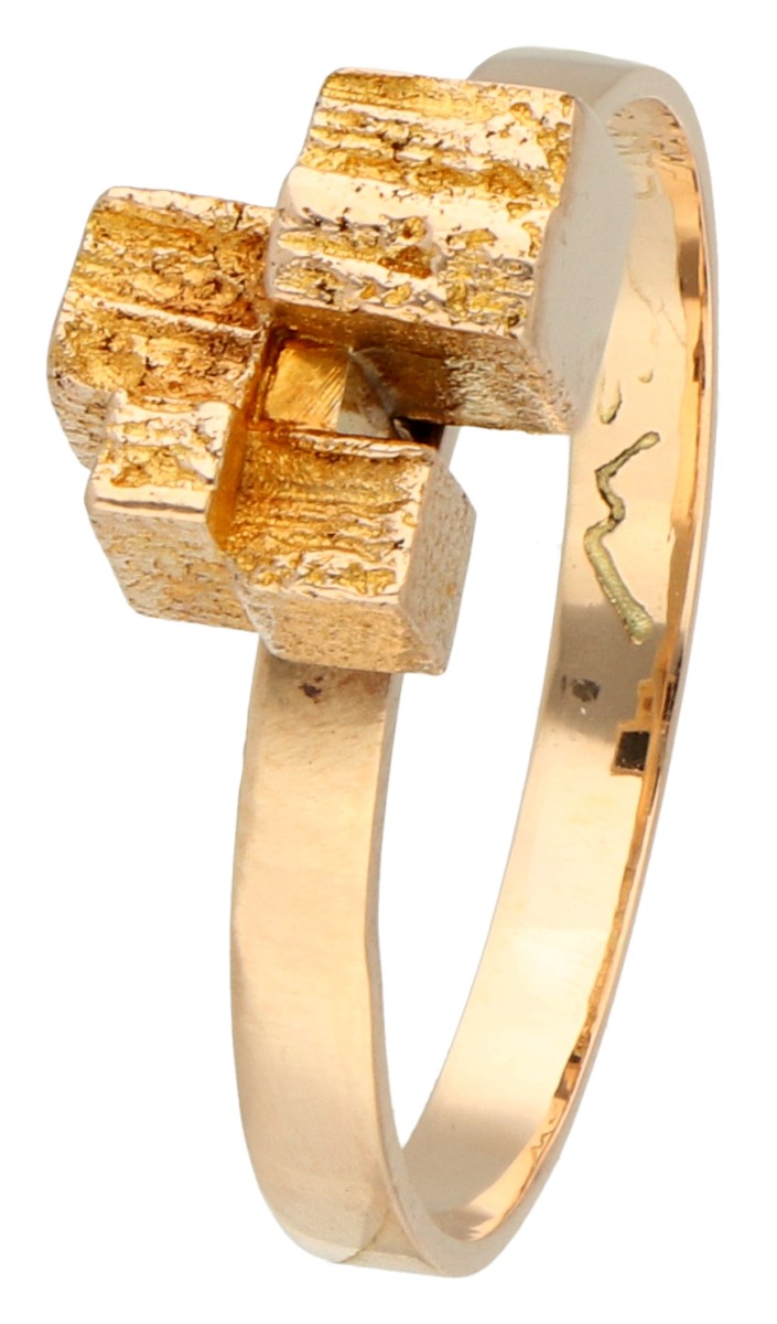 Björn Weckström 14K geelgouden "Gold Tower' ring.